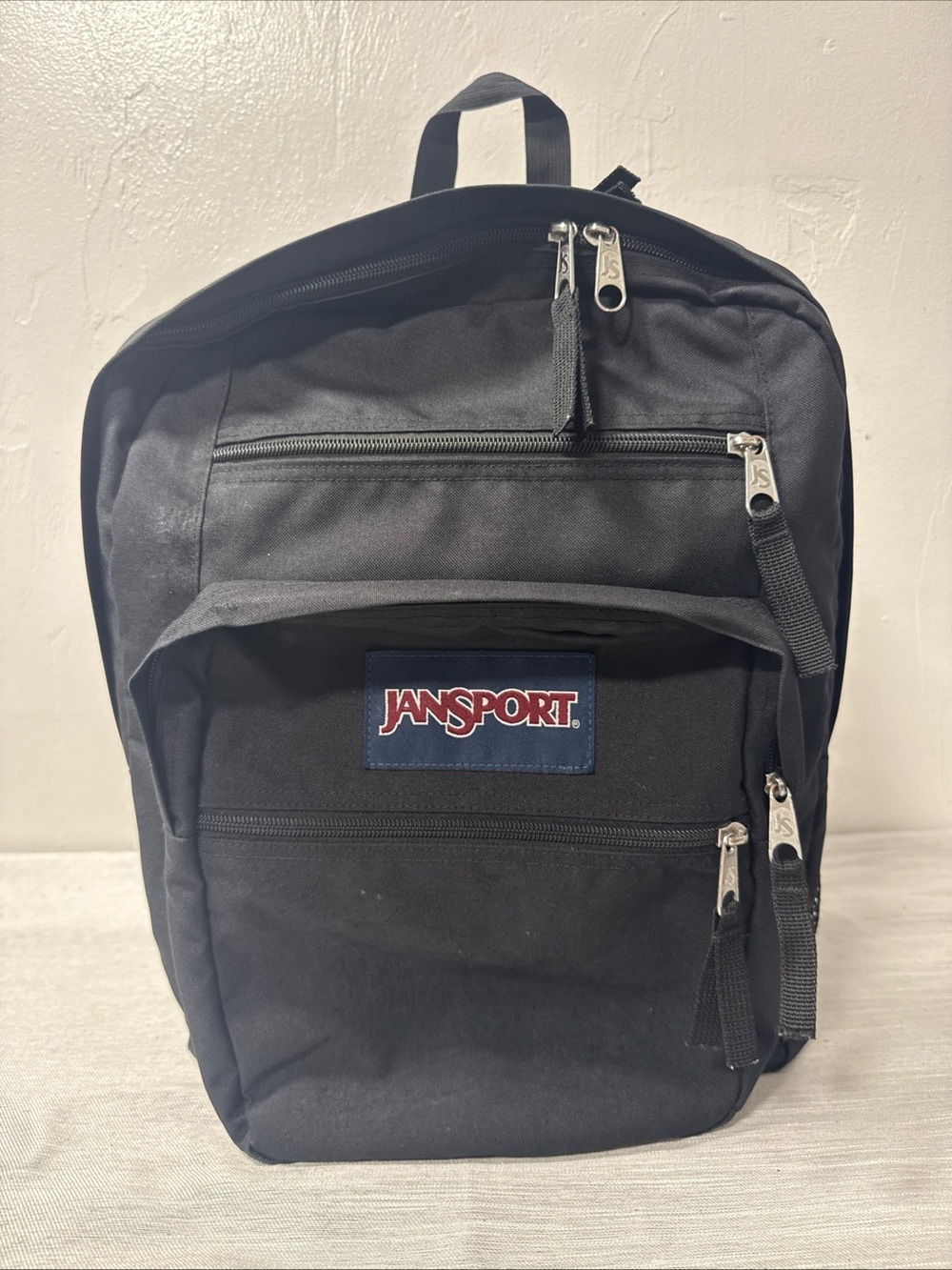 Jansport Black Backpack with Front Logo Patch